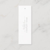 Carte De Visite Mini Script simple - Balises cadeaux argent et blanc (Devant)