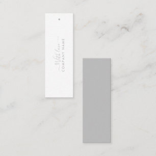 Carte De Visite Mini Script simple - Balises cadeaux argent et blanc