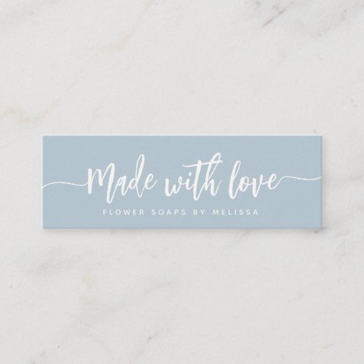 Carte De Visite Mini Script simple et élégant fait avec amour petit  (Devant)