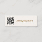 Carte De Visite Mini Script simple Preppy QR Code Girly Tan Brown (Dos)