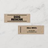 Carte De Visite Mini Secourt de chien Kraft (Devant / Derrière)