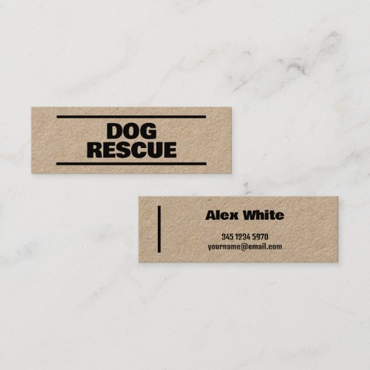 Carte De Visite Mini Secourt de chien Kraft (Devant / Derrière)