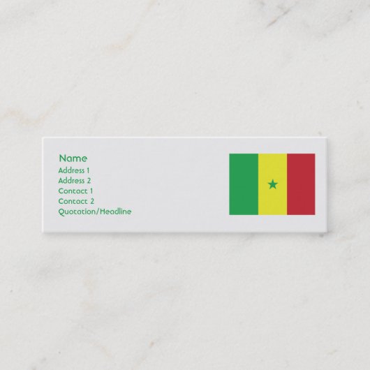 Carte De Visite Mini Sénégal - Skinny (Devant)