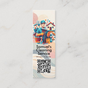 Carte De Visite Mini Service de nettoyage de maison moderne et de ménag