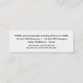 Carte De Visite Mini Service d'enlèvement de faune (Dos)