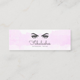 Carte De Visite Mini Service Eyelash Artist de maquillage blanc rose