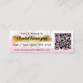 Carte De Visite Mini Shabby Blush Aquarelle Rose Gold Social QR Code (Dos)