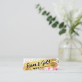 Carte De Visite Mini Shabby Blush Aquarelle Rose Gold Social QR Code (Debout devant)