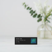 Carte De Visite Mini Shell bleu et vert. Conception d'art abstrait (Debout devant)
