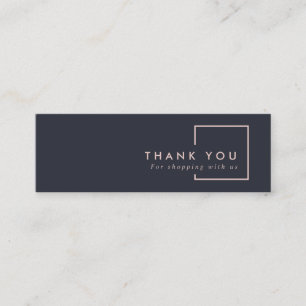 CARTE DE VISITE MINI SHOPPING MINIMAL BLACK BLUSH RECTANGLE MERCI