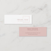 CARTE DE VISITE MINI SHOPPING MINIMAL ROSE BLUSH RECTANGLE MERCI (Devant / Derrière)