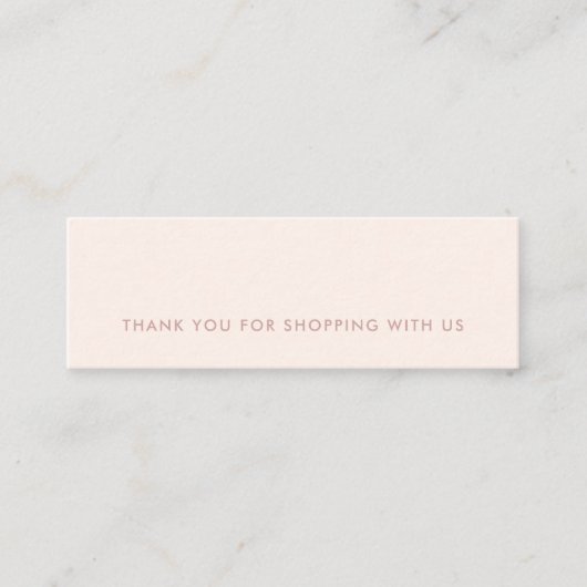 CARTE DE VISITE MINI SHOPPING MINIMAL SIMPLE DE MERCI ROSE BLANC (Devant)