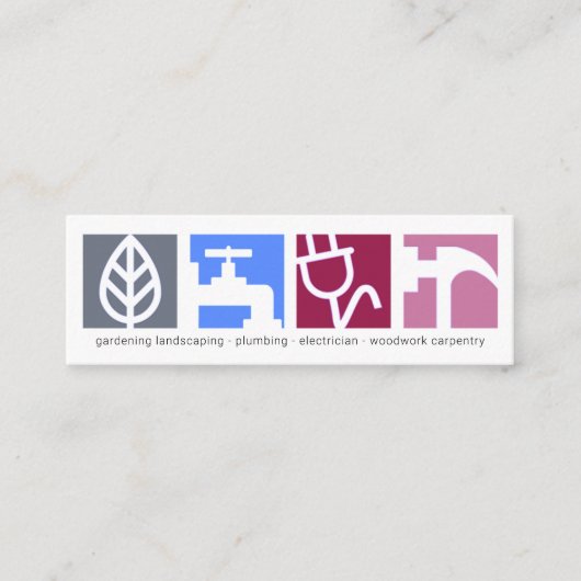 Carte De Visite Mini Signalisation d'icône des services de construction (Devant)