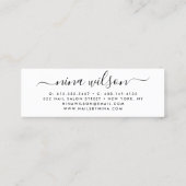 Carte De Visite Mini Signature chic de parties scintillant rose hologra (Dos)