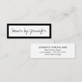 Carte De Visite Mini Signature écriture manuscrite Profil de bordure no (Devant / Derrière)