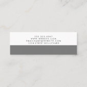 Carte De Visite Mini Signature noire du bloc couleur deux tons (Dos)