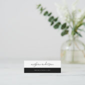 Carte De Visite Mini Signature noire du bloc couleur deux tons (Debout devant)