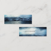 Carte De Visite Mini Signet bleu-foncé de nuages d'océan (Devant / Derrière)