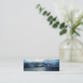 Carte De Visite Mini Signet bleu-foncé de nuages d'océan (Debout devant)