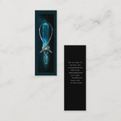 Carte De Visite Mini Signet de cristal Black Aquamarine moderne (Devant / Derrière)