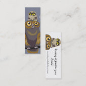 Carte De Visite Mini Signet de hibou et de chouette (Devant / Derrière)