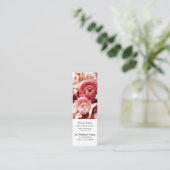 Carte De Visite Mini Signet de lecture fleurs rose pastel (Debout devant)