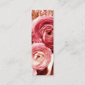 Carte De Visite Mini Signet de lecture fleurs rose pastel (Dos)