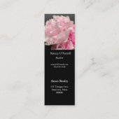 Carte De Visite Mini Signet de l'espace texte pour les pivoines roses (Devant)