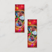 Carte De Visite Mini Signet de réflexions Abstraites vibrantes sur les (Devant / Derrière)