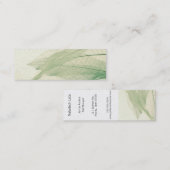 Carte De Visite Mini signet de squelettes de feuilles vertes (Devant / Derrière)