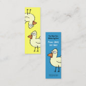 Carte De Visite Mini Signet drôle de poulet de bande dessinée (Devant / Derrière)