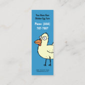 Carte De Visite Mini Signet drôle de poulet de bande dessinée (Dos)