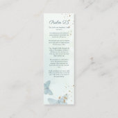 Carte De Visite Mini Signet funéraire de papillon d'aquarelle verte (Dos)