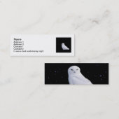Carte De Visite Mini signet neigeux de hibou (Devant / Derrière)