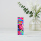 Carte De Visite Mini Signet Portrait Abstrait vibrant (Debout devant)
