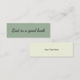 Carte De Visite Mini Signet Promotionnel Minimaliste Vert Sauge Simple