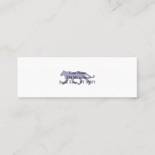 Carte De Visite Mini Silhouette de panthère violette - Choisir la coule (Devant)