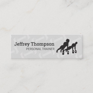 Carte De Visite Mini Silhouette du couple qui s'active