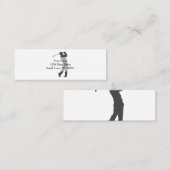 Carte De Visite Mini Silhouette du joueur de golf (Devant / Derrière)