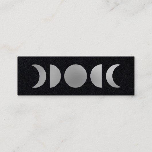 Carte De Visite Mini Silver Moon Phases Astrologue QR Code (Dos)
