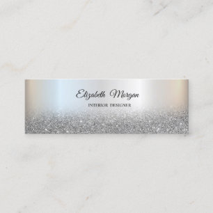 Carte De Visite Mini Silver Parties scintillant Ombre Élégant Professio