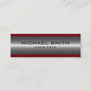 Carte De Visite Mini Silver Red Stainless