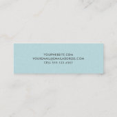 Carte De Visite Mini Simple Aqua Blue Linen Professional (Dos)