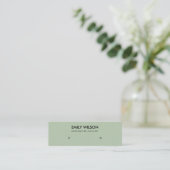 CARTE DE VISITE MINI SIMPLE AQUA GREEN KRAFT STUD EARRY LOGO (Debout devant)