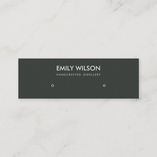 CARTE DE VISITE MINI SIMPLE BLACK BLANC KRAFT STUD EARRING AFFICHER LOG (Devant)