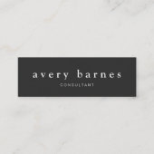 Carte De Visite Mini Simple Black Creative Professional Moderne (Devant)