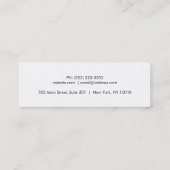 Carte De Visite Mini Simple Black Creative Professional Moderne (Dos)