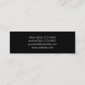 Carte De Visite Mini Simple | Blanc et noir (Dos)