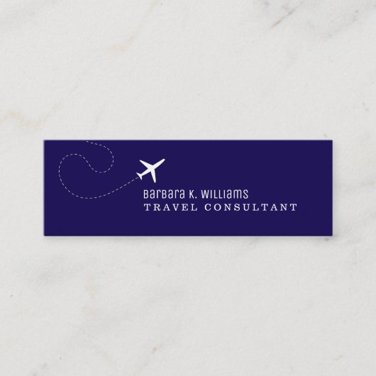 Carte De Visite Mini Simple Blue Travel Consultant (Devant)