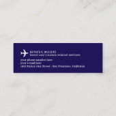 Carte De Visite Mini Simple Blue Travel Consultant (Dos)